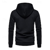 billiga bashuvtröjor för män-Herr Våffla hoodies Huvtröja Svart Vit Ljusgrå Mörkgrå Huva Slät Ficka Sport &amp; Utomhus Dagligen Helgdag Polyester Streetwear Grundläggande Ledigt Vår &amp; Höst Kläder Pull Tröjor Långärmad