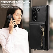 Недорогие Чехлы для Samsung-телефон Кейс для Назначение SSamsung Galaxy Z-сгиб 6 Z Fold 5 Кошелек для карт со стендом Магнитный Молния Ретро ТПУ Кожа PU