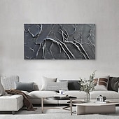 cheap Abstract Paintings-Handmade Oil Painting Canvas Wall Art Decoration Modern Abstract Texture Black for Living Room Home Decor Rolled Frameless Unstretched Painting