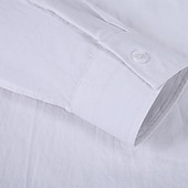 economico Casual da lavoro-Per uomo Camicia camicia di lino Camicia con colletto cinese Camicia con colletto alla coreana Camicia popover Maglietta informale Tinta unica Da mare Hawaiano Nero Bianco Verde Cachi Manica lunga