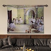 cheap Jacquard Woven Tapestries-Jacquard Woven Tapestry Gobelin Aubusson Wall Art Hanging Aubusson Large Tapestry Reproduction Loom Cotton Weave Ballet Class Belgian Tapestry (without tassels and rod)