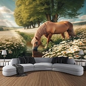 levne zvířecí tapisérie-zvíře kůň pláž závěsný gobelín nástěnné umění velký gobelín nástěnná malba výzdoba fotografie pozadí přikrývka opona domácí ložnice dekorace obývacího pokoje