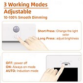 abordables sensor de luces nocturnas-1 luz nocturna LED con sensor de movimiento infrarrojo, atenuación continua, luz nocturna recargable, encendido/apagado automático, colores ajustables para cocina, dormitorio, sala de estar, pasillo,