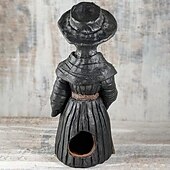 cheap Statues-Plague Doctor Cone Incense Burner Halloween Intricately Designed Resin Holder for Incense Cones - Historical Decor with Smoking Beak and Mouth - Black, 80g