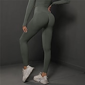 economico Leggings e collant da yoga-Per donna Pantaloni da yoga Leggings da yoga Vita Alta Yoga Allenamento in Palestra Pilates Collant Grigio scuro Nero Borgogna Spandex Gli sport Abbigliamento sportivo Elasticizzato Taglia piccola