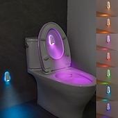 billige Toalettlys-rgb infrarød bevegelsessensor nattlys, oppladbart led toalett nattlys automatisk på/av trinnlys for kjøkken, soverom, stue, gang, bad