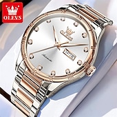 cheap Mechanical Watches-New Brand Olevs European Men&#039;S Business Mechanical Watch Inlaid With Diamond Luminous Calendar Month Display Automatic Mechanical Watch Waterproof Sports Simple Leisure Watch