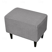 abordables Housse de pouf-Housse de pédale de tabouret housses de pouf extensibles en jacquard housses de rangement pliantes épaisses protecteur de repose-pieds carré avec fond élastique pour le salon