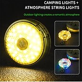 abordables Lumières de cordes solaires-Guirlande lumineuse led 2 en 1 pour camping, extérieur, lampe d&#039;ambiance recyclable, luminaire décoratif d&#039;intérieur, idéal pour un jardin, une tente ou une chambre