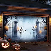 halpa Halloween koristelu-halloween oven koristeet ulkona halloween autotallin oven kansi kurpitsa noita banneri pelottava linna suuri taustakoristeet lomalle ulkoautotallin ovi kodin seinäkoristeet