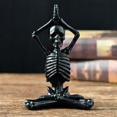 Недорогие Украшения на Хэллоуин-Хэллоуин йога скелет фигурка украшение с черепом безделушки из смолы