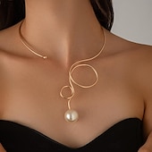 abordables Colliers-Collier Pendentif Imitation Perle Femme Elégant Mode Artistique Perles Mariage Irrégulier Colliers Tendance Pour Mariage Soirée Fête scolaire