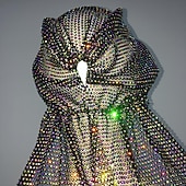 economico Accessori e altro-lussuosa fascia per capelli a maglia larga con strass - fascia elastica per turbante con cristalli e accenti scintillanti - perfetta per le donne in discoteca, rave party