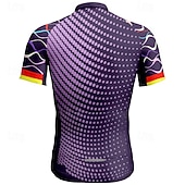 economico Maglie da uomo-Men's Cycling Jersey Color Block Geometic Short Sleeve Bike Tee Tshirt Jersey Top with 3 Rear Pockets Mountain Bike MTB Quick Dry Breathable Sports Red Navy Blue Blue Clothing Apparel