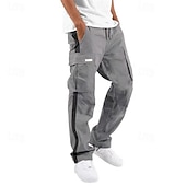 cheap Cargo Pants-Men&#039;s Cargo Pants Cargo Trousers Drawstring Elastic Waist Multi Pocket Stripe Wearable Outdoor Daily Camping &amp; Hiking Fashion Classic Black White