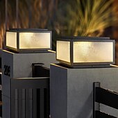 olcso Post Light-led kültéri oszloplámpa meleg fehér 25/30/40cm modern oszlopsapkák lámpa mattüveg fedélzeti kerítéssapka fény vízálló oszloplámpák oszloplámpák házon kívül táj ösvény világítás terasz kertbe 110-240v