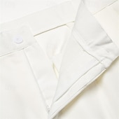 economico Sciolto-Per uomo pantaloni della tuta Pantaloni Pantaloni da completo Tasca frontale Gamba dritta Liscio Comfort Matrimonio Attività commerciale Spiaggia Di tendenza Moderno Nero Bianco