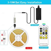 cheap COB Strip Lights-COB LED Strip Light White CCT 608LED/M Ultra Bright 10-33 ft Dimmable 2700K-6500K 24V LED Strip with RF Controller and Power Supply Suitable for DIY Lighting of Cabinets Bedrooms Kitchens Mirrors
