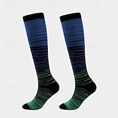 abordables Calcetines de running-Calcetines de compresión Calcetines Deportivos Calcetines para correr 1 Par A rayas Mujer Calcetines de tubo Transpirable Reductor del Sudor Cómodo Entrenamiento de gimnasio Baloncesto Corriendo