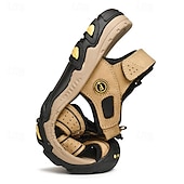voordelige Buitensandalen-Bruin leren outdoorsandalen voor heren met verstelbare bandjes – duurzame en comfortabele wandelsandalen