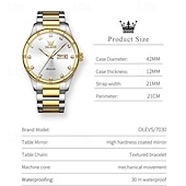cheap Mechanical Watches-New Brand Olevs European Men&#039;S Business Mechanical Watch Inlaid With Diamond Luminous Calendar Month Display Automatic Mechanical Watch Waterproof Sports Simple Leisure Watch