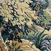 billige Jacquard vevde gobeliner-jacquard vevd billedvev gobelin aubusson veggkunst hengende stor billedvev reproduksjon vevstol bomullsvev kongelig hageblomster belgisk billedvev (uten dusker og stang)