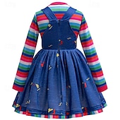 cheap Girls&#039; Costumes-Chucky Scary Doll Dress Costume Kid&#039;s Girls&#039; Scary Costume Party Carnival Easy Carnival Costume