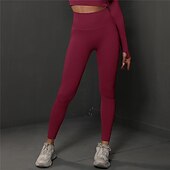 economico Leggings e collant da yoga-Per donna Pantaloni da yoga Leggings da yoga Vita Alta Yoga Allenamento in Palestra Pilates Collant Grigio scuro Nero Borgogna Spandex Gli sport Abbigliamento sportivo Elasticizzato Taglia piccola