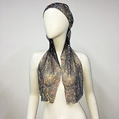 economico Accessori e altro-lussuosa fascia per capelli a maglia larga con strass - fascia elastica per turbante con cristalli e accenti scintillanti - perfetta per le donne in discoteca, rave party