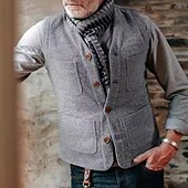 Χαμηλού Κόστους Gilets-Ανδρικά Veste Gilet Γάμου Εκδήλωση / Πάρτι Καθημερινά Μοντέρνα Δουλειά Άνοιξη &amp; Χειμώνας Κουμπί Τσέπη Πολυεστέρας Άνετο Σκέτο Μονόπετο Ενός Κουμπιού Λαιμόκοψη V Κανονικό Μαύρο Ανοικτό Γκρίζο Γιλέκο