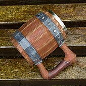 cheap Medieval-1pc Antique Viking Beer Mug - Wooden Barrel Cup with Stainless Steel Liner - Perfect Gift for Beer Lovers