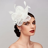 cheap Fascinators-Fascinators Net Tea Party Horse Race Ladies Day Melbourne Cup Handmade With Floral Headpiece Headwear dress to impress Race Day Dress 2025