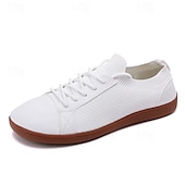 economico Sneakers da uomo-scarpe casual da uomo a piedi nudi – sneakers bianche leggere e traspiranti con lacci per camminare, viaggiare e il comfort quotidiano