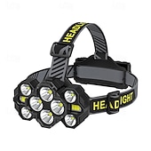 abordables Phares avant-Lampe frontale rechargeable 10 LED torches frontales super lumineuses 22 000 lumens 10 modes lampe frontale ipx4 mains libres capacité mains libres idéale pour le camping et le cyclisme