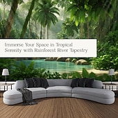 cheap Forest Tapestry-Nature Tropical Forest Hanging Tapestry Wall Art Large Tapestry Mural Decor Photograph Backdrop Blanket Curtain Home Bedroom Living Room Decoration