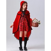 levne Dívčí kostýmy-Filmové a TV kostýmy Červená Karkulka Šaty Cosplay kostým Dětské Dívčí Filmové a TV kostýmy Cosplay Lolita Párty Festival Vánoce Plesová maškaráda Mardi Gras Jednoduchý karnevalový kostým
