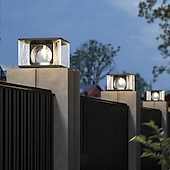 olcso Post Light-modern kültéri oszloplámpák házhoz kültéri kerítés oszloplámpák akril árnyalatú fekete kivitelben, ip65 vízálló négyzetoszlopos lámpák kültéri tornácra, ajtóra, előkertre