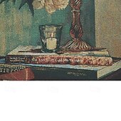baratos Tapeçarias tecidas em jacquard-tapeçaria tecida jacquard gobelin aubusson arte de parede pendurada grande tapeçaria reprodução tear tecido de algodão tulipas em um vaso tapeçaria belga (sem borlas e haste)