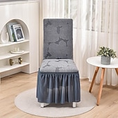 billiga Fåtöljskydd och armlöst stoltäckning-stolsöverdrag med kjolfåll elegant och snygg design mjukt och slitstarkt tyg perfekt för matsal eller speciella tillfällen ger fullt stolskydd lätt att installera och maskintvättbar