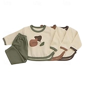 billiga Kläder för pojkar-Pojkar 3D Grafisk Tecknat Sweatshirt &amp; Sweatpants Set Träningsoveraller Långärmad Vår Höst Dagligen Ledigt Komfort Barn 4-12 år Rund hals Utomhus Semester Skräddarsydd passform