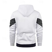 economico felpe con cappuccio da uomo di base-Per uomo Felpa con cappuccio a zip intera Felpa con cappuccio e zip Bianco Rosso Blu Cachi Con Cappuccio Blocco di colori Con zip Patchwork Sport &amp; Outdoor Quotidiano Ferie Poliestere Streetwear