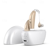 abordables electrodomésticos-Audífonos amplificadores auditivos para personas mayores recargables con cancelación de ruido-audífono amplificador de pérdida estuche de carga  &amp; control del volumen