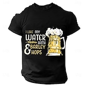 preiswerte Herren -Grafik -T -Shirt-Herren Mit Buchstaben bedruckt Lustig Bier T Shirt T-Shirt Baumwolle Kurzarm Grafik Hemd Schwarz Armeegrün Dunkelblau Bequemes T-Shirt Straße Sport im Freien Modedesigner-Kleidung