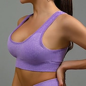 voordelige Sport bh&#039;s-Dames Lichte ondersteuning Sport bh&#039;s Running BH Open achterkant Verwijderbare vulling Goede top Gewatteerd Fitness Recreatiesport Hardlopen Ademend Lichtgewicht Zacht Zwart Rood Marine Blauw Effen