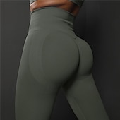 economico Leggings e collant da yoga-Per donna Pantaloni da yoga Leggings da yoga Vita Alta Yoga Allenamento in Palestra Pilates Collant Grigio scuro Nero Borgogna Spandex Gli sport Abbigliamento sportivo Elasticizzato Taglia piccola