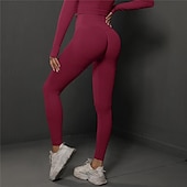 economico Leggings e collant da yoga-Per donna Pantaloni da yoga Leggings da yoga Vita Alta Yoga Allenamento in Palestra Pilates Collant Grigio scuro Nero Borgogna Spandex Gli sport Abbigliamento sportivo Elasticizzato Taglia piccola