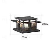 baratos luzes de parede ao ar livre-luz de parede externa led branco quente 35/42 cm 1 luz estilo chinês luzes de coluna à prova d&#039;água luzes de poste de pátio e27 lâmpada de poste de acrílico transparente 110-240v