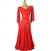 voordelige Ballroom danskleding-Ballroomdansen Kleding Gesplitst Dames Prestatie Feest Lange mouw Chiffon Netstof Spandex