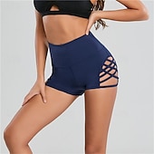 ieftine Pantaloni scurți și bicicliști de yoga-Pentru femei Pantaloni Sport de Sală Pantaloni scurți de yoga Pantaloni scurți de antrenament Eliminat Talie Înaltă Yoga Gimnastică antrenament Pilates Pantaloni scurți Negru Vișiniu Albastru Închis