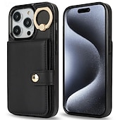 Недорогие Чехлы для iPhone-телефон Кейс для Назначение айфон 16 Айфон 15 Про Макс Плюс iPhone 14 13 12 11 Pro Max Plus Mini Кошелек для карт со стендом Кольца-держатели Разъем для карты Ретро ТПУ Кожа PU
